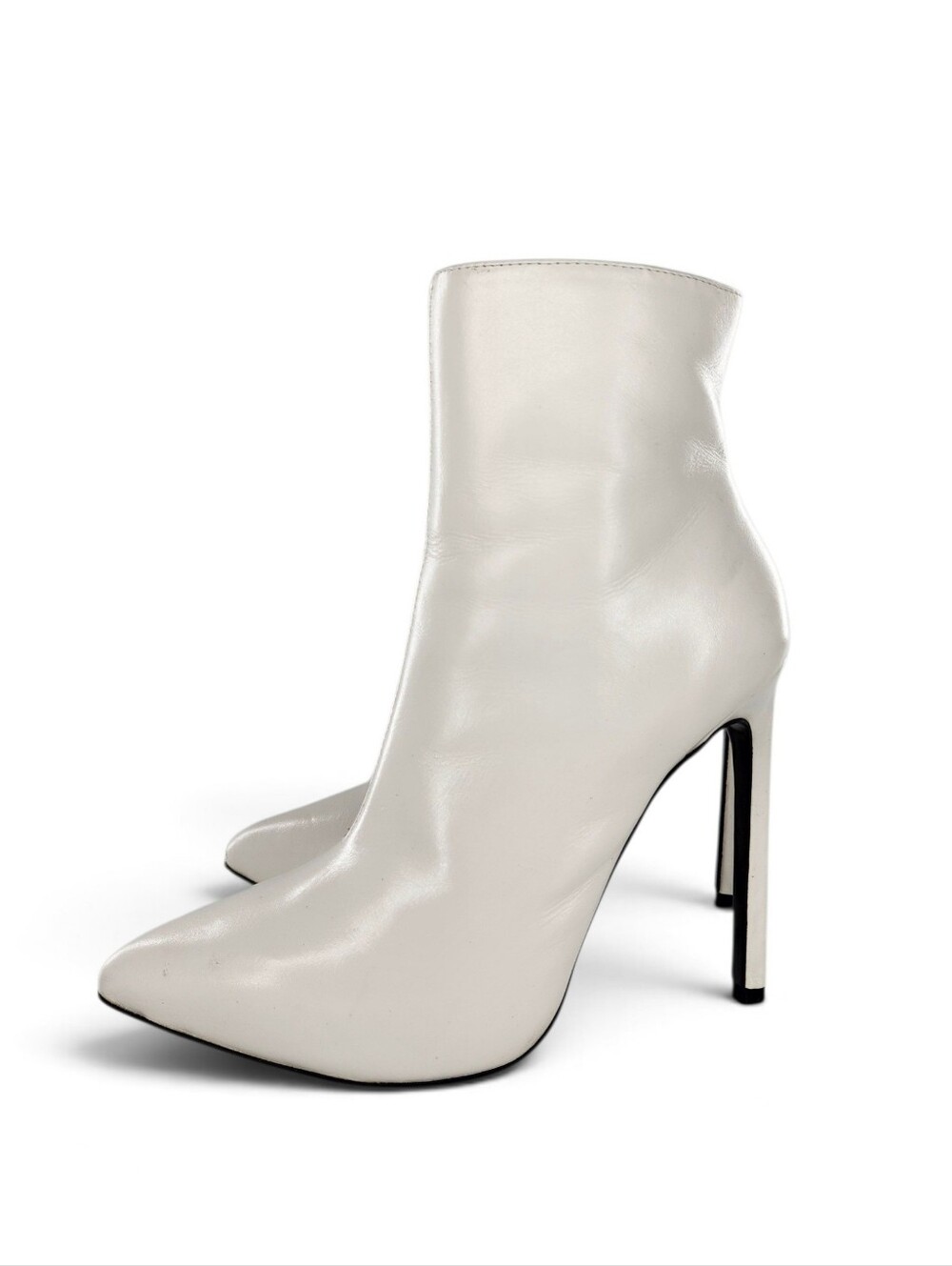 Tony Bianco Freddie White Capietto Leather Point-Toe Stilletto Heel Ankle Bootie - Picture 4 of 13